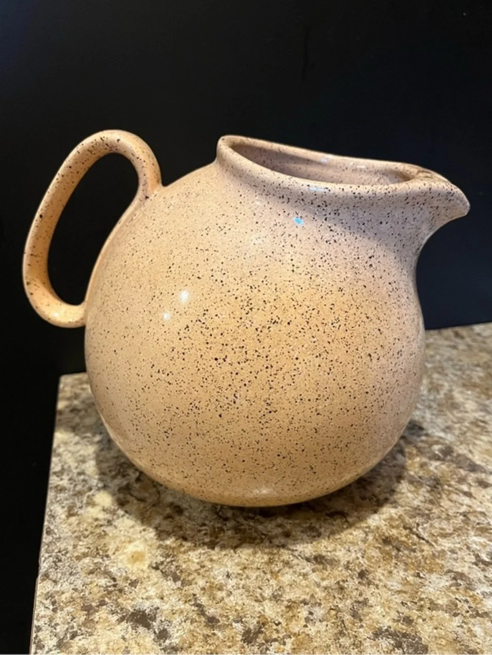 Vintage Waechtersbach W. Germany Speckled Cream Ball Pitcher Jug 10 Cup
